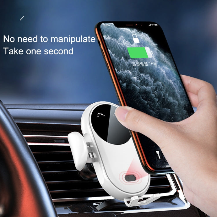 K10 15W Max Output Infrared Sensor Car Air Outlet Bracket Wireless Charger(White) - Wireless Charger Holders by PMC Jewellery | Online Shopping South Africa | PMC Jewellery