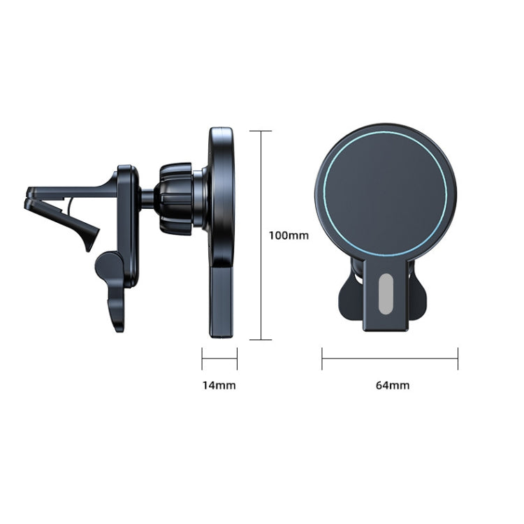 K07 15W Max Output Magnetic Car Air Outlet Bracket Wireless Charger(Black) - Wireless Charger Holders by PMC TechLife | Online Shopping South Africa | PMC TechLife