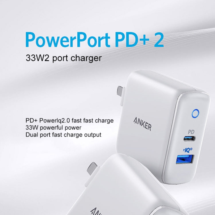 ANKER A2626 33W PowerPort PD USB-C / Type-C Interface + PowerIQ 2.0 USB-A Interface Wall Charger, US Plug(White) - USB Charger by ANKER | Online Shopping South Africa | PMC Jewellery | Buy Now Pay Later Mobicred