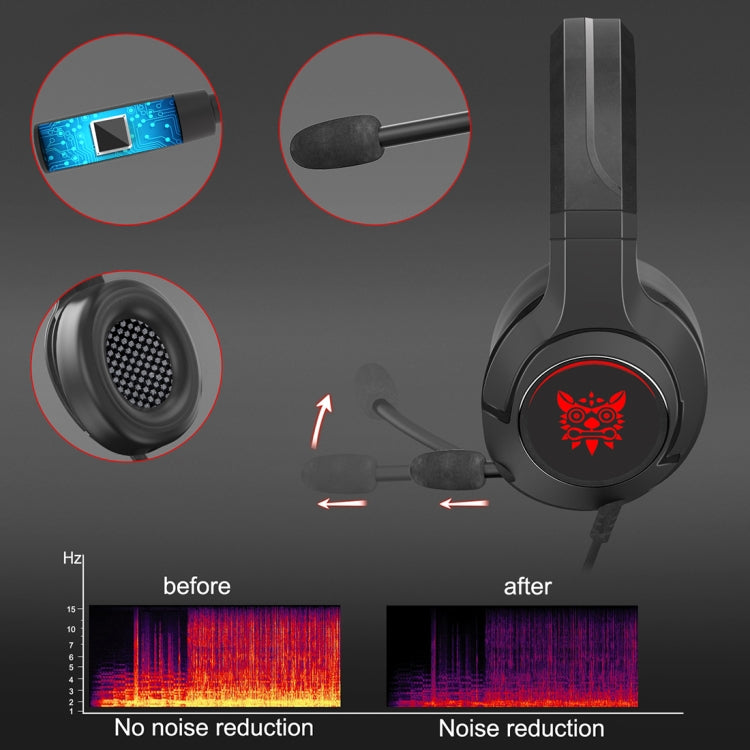 ONIKUMA K9 Single Plug RGB Adjustable Gaming Headphone with Microphone(Black) - Multimedia Headset by ONIKUMA | Online Shopping South Africa | PMC Jewellery