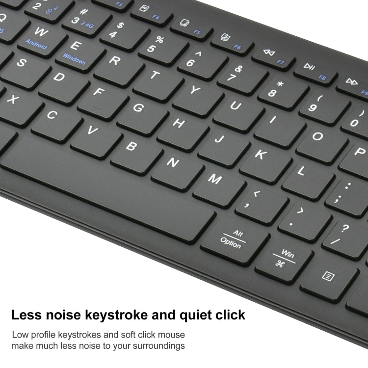 169 2.4Ghz + Bluetooth  Dual Mode Wireless Keyboard + Mouse Kit, Compatible with iSO & Android & Windows (Black) - Wireless Keyboard by PMC Jewellery | Online Shopping South Africa | PMC Jewellery