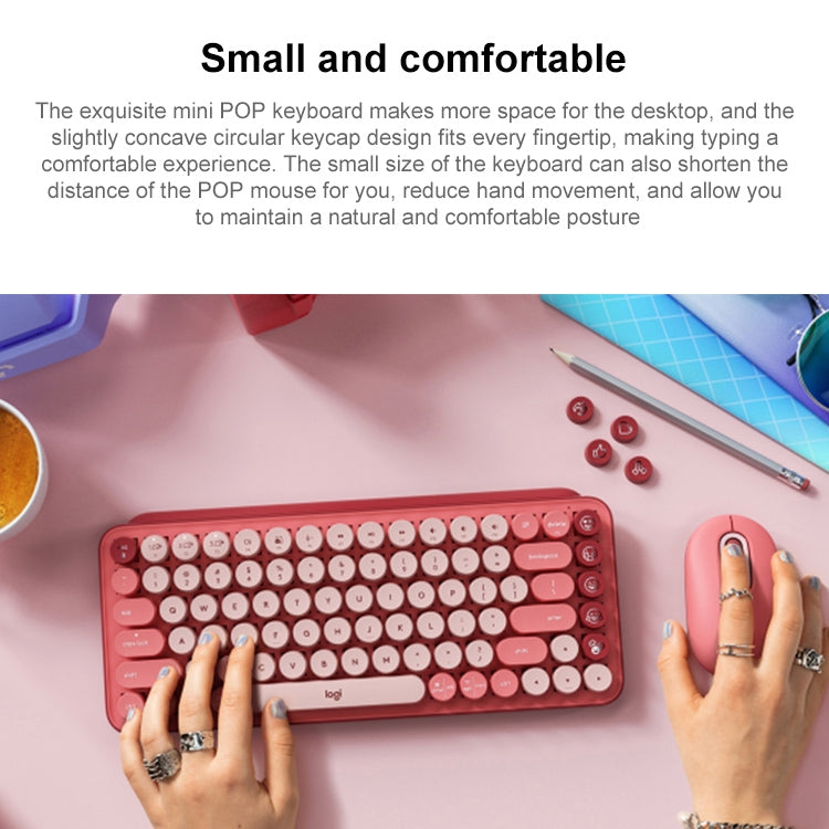 Logitech POP KEYS Round Button Bluetooth Mechanical Keyboard (Pink) - free shipping - PMC TechLife - Order now!