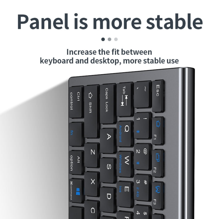 109 Three-mode Wireless Bluetooth Keyboard (Silver) - free shipping - PMC TechLife - Order now!