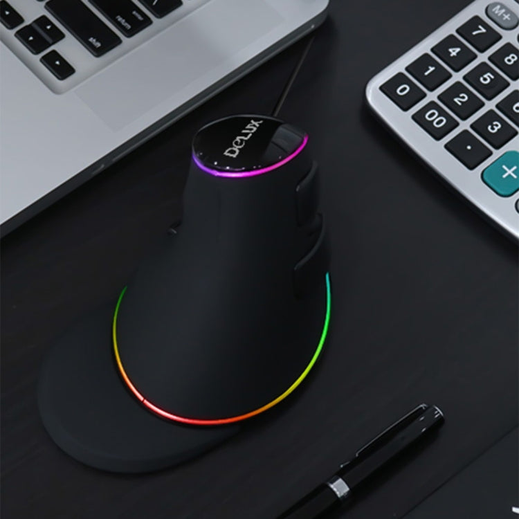 DELUX M618 Plus RGB Wired Optical Mouse Ergonomic Vertical Mouse 4000DPI - free shipping - PMC TechLife - Order now!