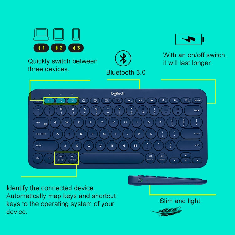Logitech K380 Portable Multi-Device Wireless Bluetooth Keyboard (White) - free shipping - PMC TechLife - Order now!