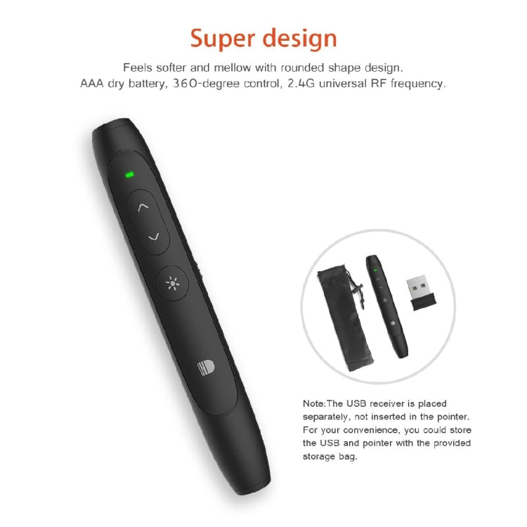 Doosl DSIT012 2.4GHz Wireless Presenter PowerPoint Clicker Representation Remote Control Pointer, Control Distance: 100m(Black) -  by DOOSL | Online Shopping South Africa | PMC Jewellery