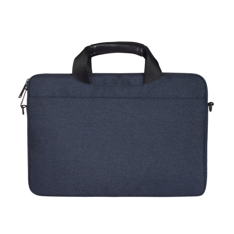 15.6 inch Breathable Wear-resistant Fashion Business Shoulder Handheld Zipper Laptop Bag with Shoulder Strap (Navy Blue) - 14.1 inch by PMC Jewellery | Online Shopping South Africa | PMC Jewellery