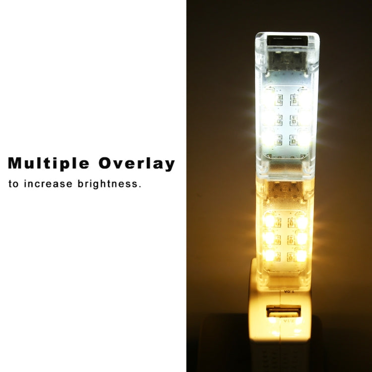 12 LEDs Double Sided Stackable USB Light(Warm White) - free shipping - PMC TechLife - Order now!