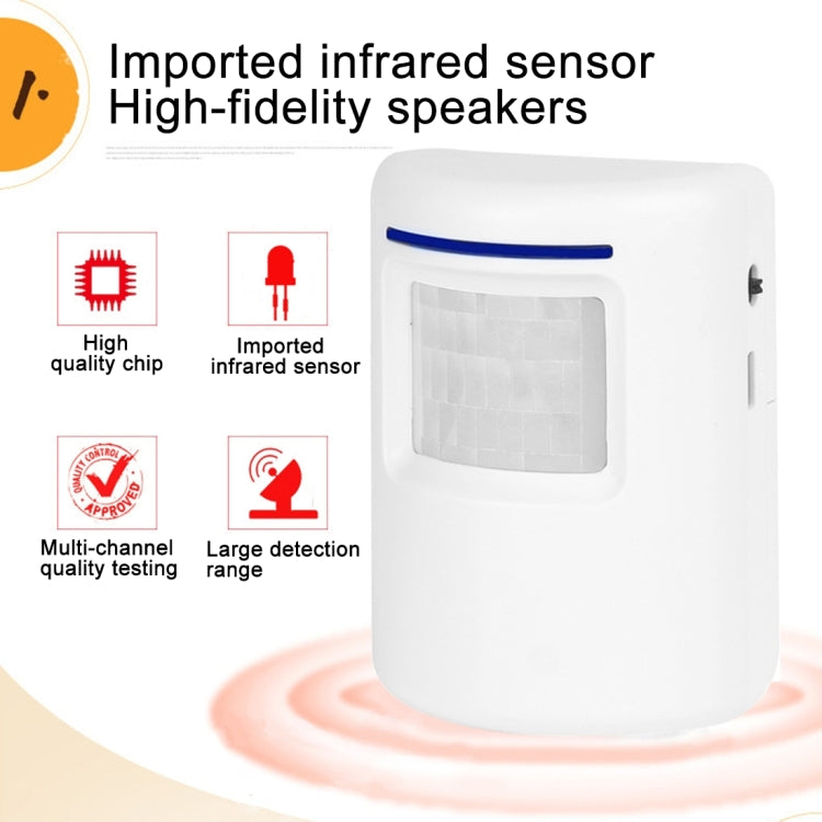 FY-0256 2 in 1 PIR Infrared Sensors (Transmitter + Receiver) Wireless Doorbell Alarm Detector for Home / Office / Shop / Factory, US Plug - Sensor Doorbell by PMC Jewellery | Online Shopping South Africa | PMC Jewellery