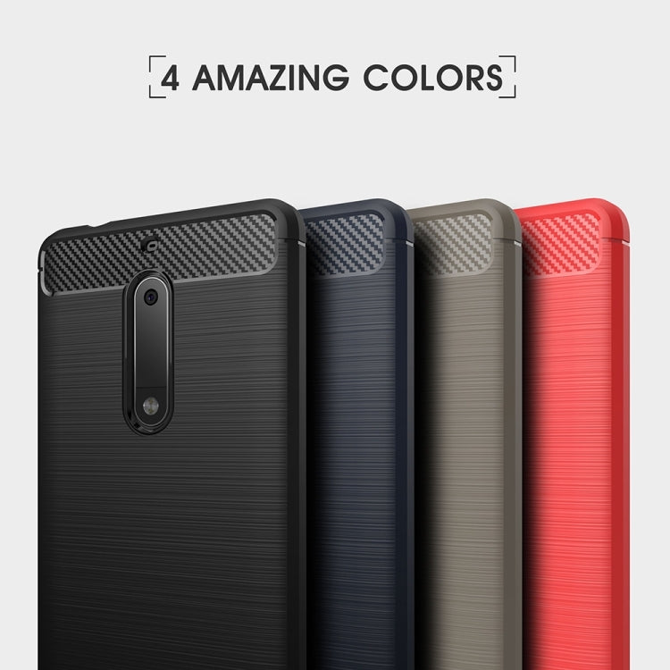For Nokia 5 Brushed Carbon Fiber Texture Shockproof TPU Protective Cover Case(Navy Blue) - free shipping - PMC TechLife - Order now!