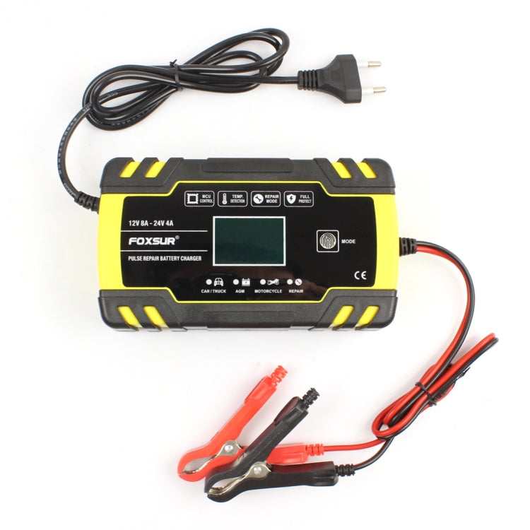 FOXSUR 12V-24V Car Motorcycle Truck Repair Battery Charger AGM Charger, EU Plug - Battery Charger by FOXSUR | Online Shopping South Africa | PMC Jewellery | Buy Now Pay Later Mobicred