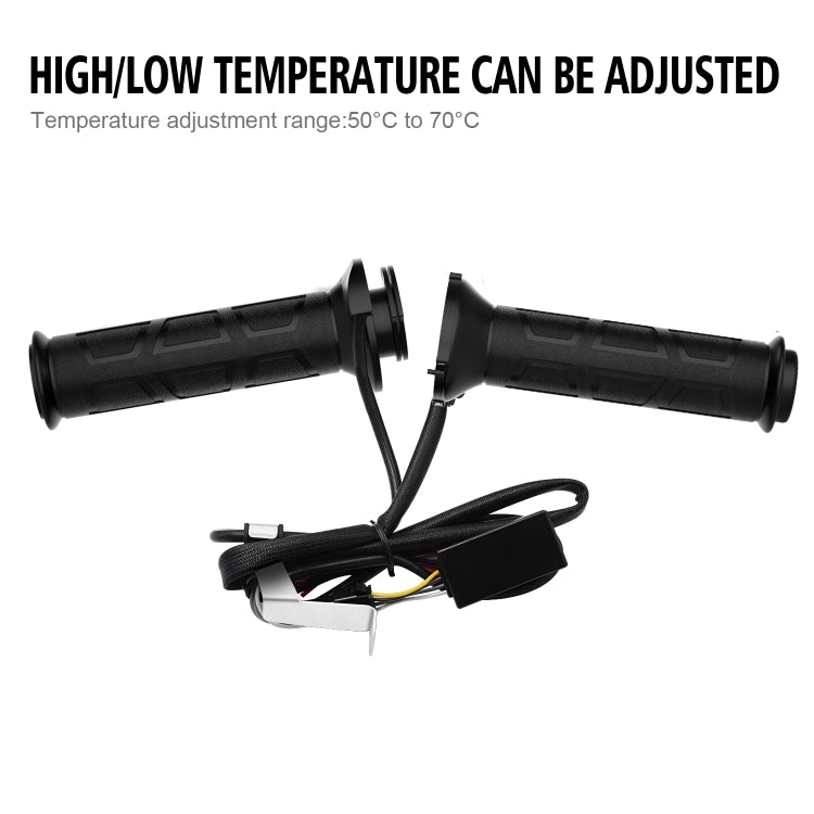 WUPP CS-095D1 Motorcycle Modified Adjustable Temperature Silicone Universal Electric Heating Hand Cover Heated Grip Handlebar(Black) - Grips by WUPP | Online Shopping South Africa | PMC Jewellery | Buy Now Pay Later Mobicred