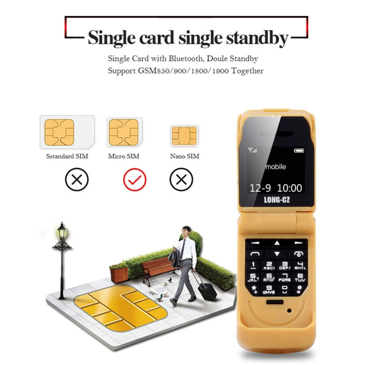 LONG-CZ J9 Mini Flip Style Mobile Phone, 0.66 inch, 18 Keys, Support Bluetooth, FM, SOS, Anti-lost, Magic Sound, Auto Answering, GSM, Single SIM(Black) - Others by PMC Jewellery | Online Shopping South Africa | PMC Jewellery