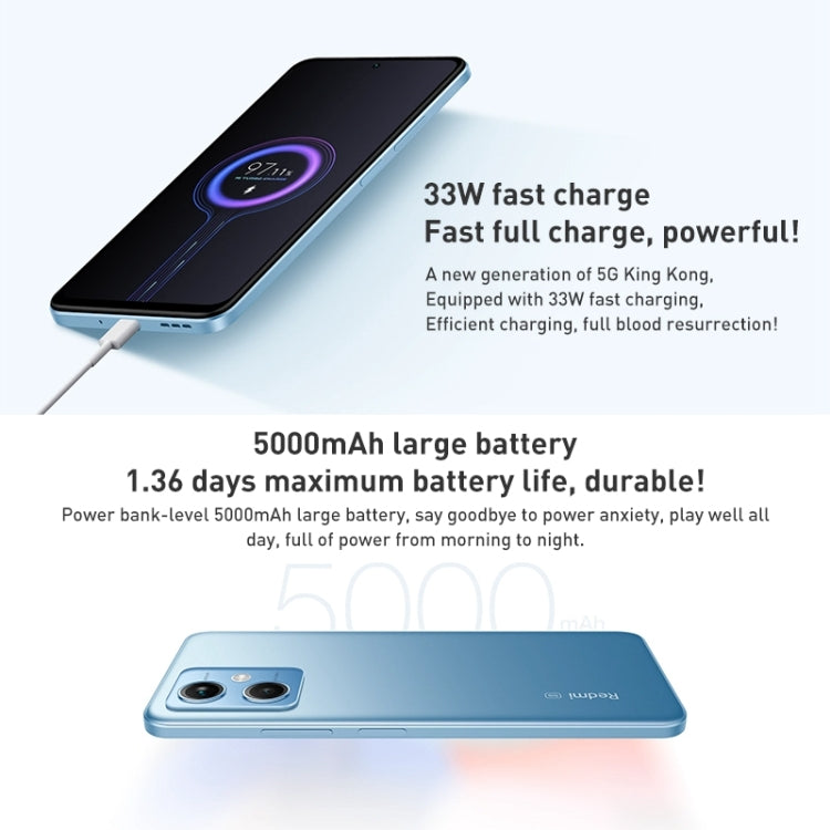 Xiaomi Redmi Note 12 5G, 48MP Camera, 8GB+256GB, Dual Back Cameras, 5000mAh Battery, Side Fingerprint Identification, 6.67 inch MIUI 13 Qualcomm Snapdragon 4 Gen1 Octa Core up to 2.0GHz, Network: 5G, Dual SIM, IR, Not Support Google Play(White) - Xiaomi Redmi by Xiaomi | Online Shopping South Africa | PMC Jewellery