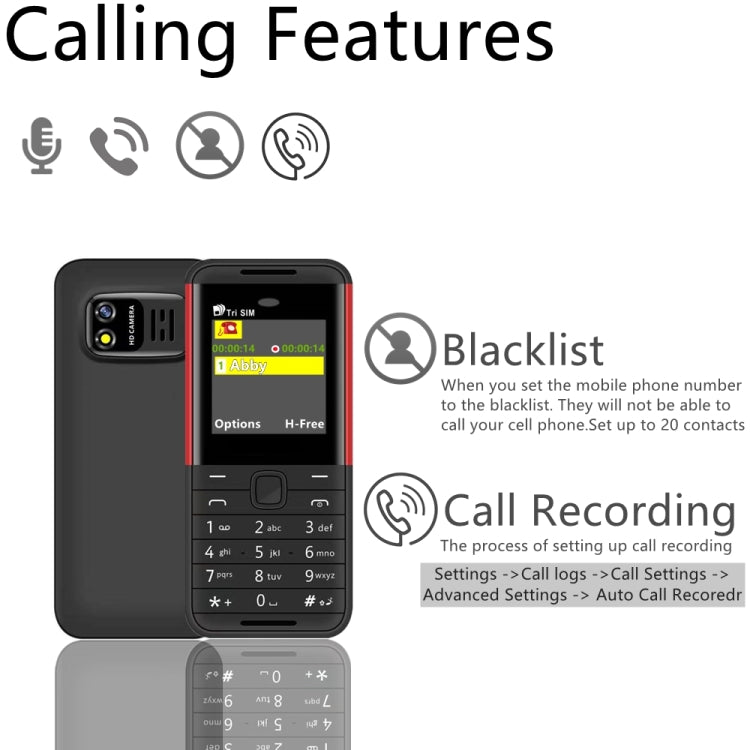 SERVO BM5310 Mini Mobile Phone, Russian Key, 1.33 inch, MTK6261D, 21 Keys, Support Bluetooth, FM, Magic Sound, Auto Call Record, GSM, Triple SIM (Black+green) - SERVO by SERVO | Online Shopping South Africa | PMC Jewellery