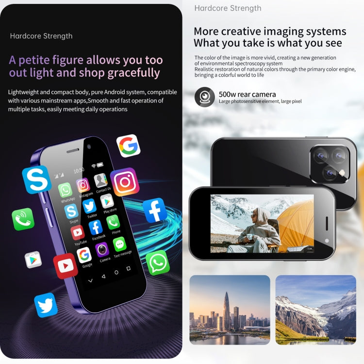 SOYES 14 Pro, 3GB+32GB, Face Recognition, 3.0 inch Android 9.0 MTK6739CW Quad Core up to 1.28GHz, OTG, Network: 4G, Dual SIM, Support Google Play (Purple) - SOYES by SOYES | Online Shopping South Africa | PMC TechLife