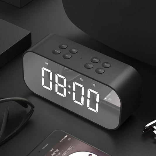 AEC BT501 Bluetooth 5.0 Mini Speaker with LED & Alarm Clock & Clock & Mirror, Support 32G TF Card(Black) - Mini Speaker by AEC | Online Shopping South Africa | PMC Jewellery