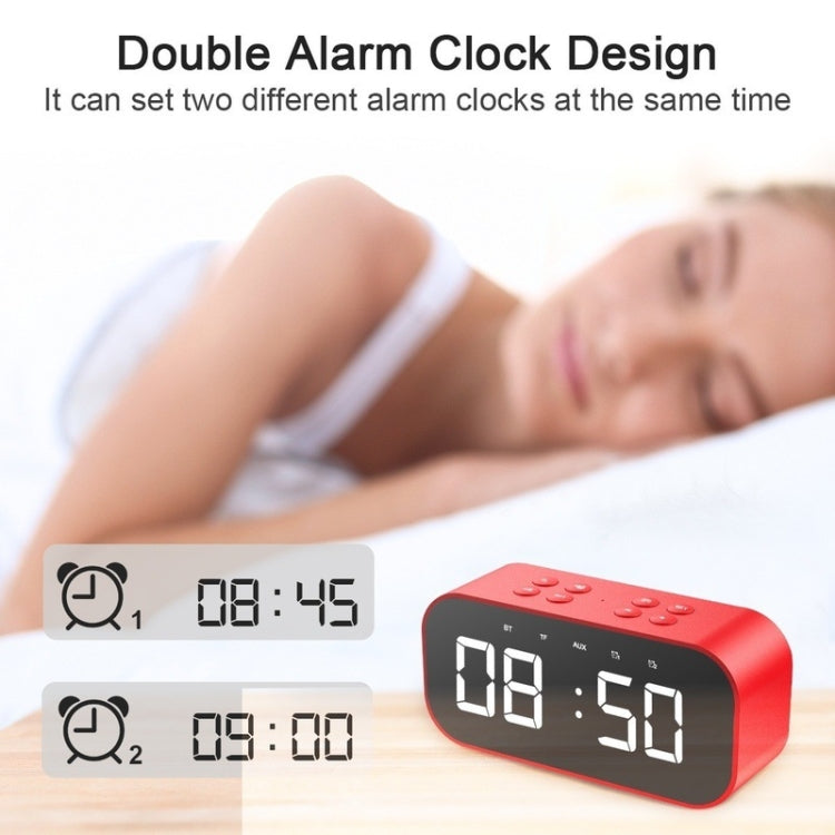 AEC BT501 Bluetooth 5.0 Mini Speaker with LED & Alarm Clock & Clock & Mirror, Support 32G TF Card(Pink) - Mini Speaker by AEC | Online Shopping South Africa | PMC TechLife | Buy Now Pay Later Mobicred