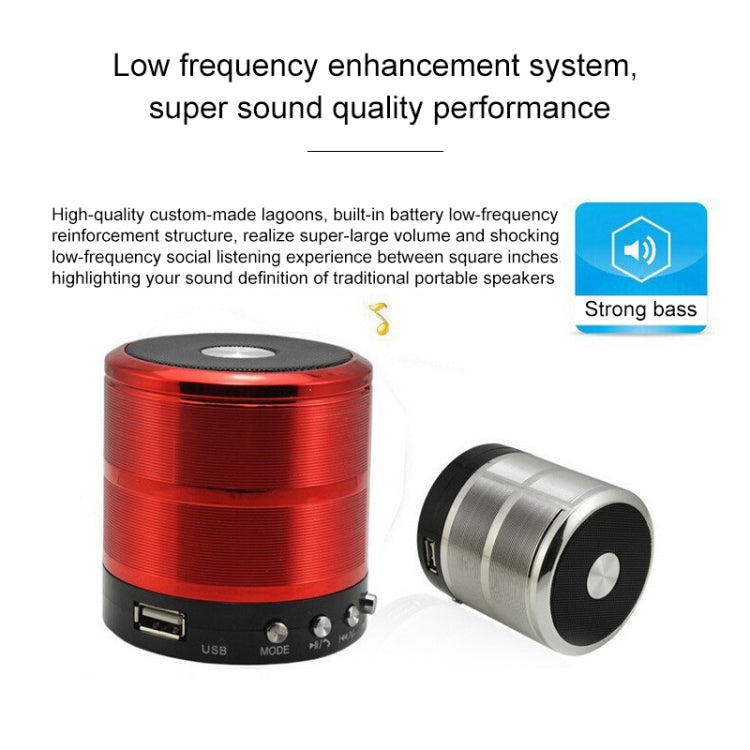WS-887 Bluetooth Speaker with Lanyard, Support Hands-free Call & FM & U Disk & TF Card & AUX(Gold) - Mini Speaker by PMC TechLife | Online Shopping South Africa | PMC TechLife
