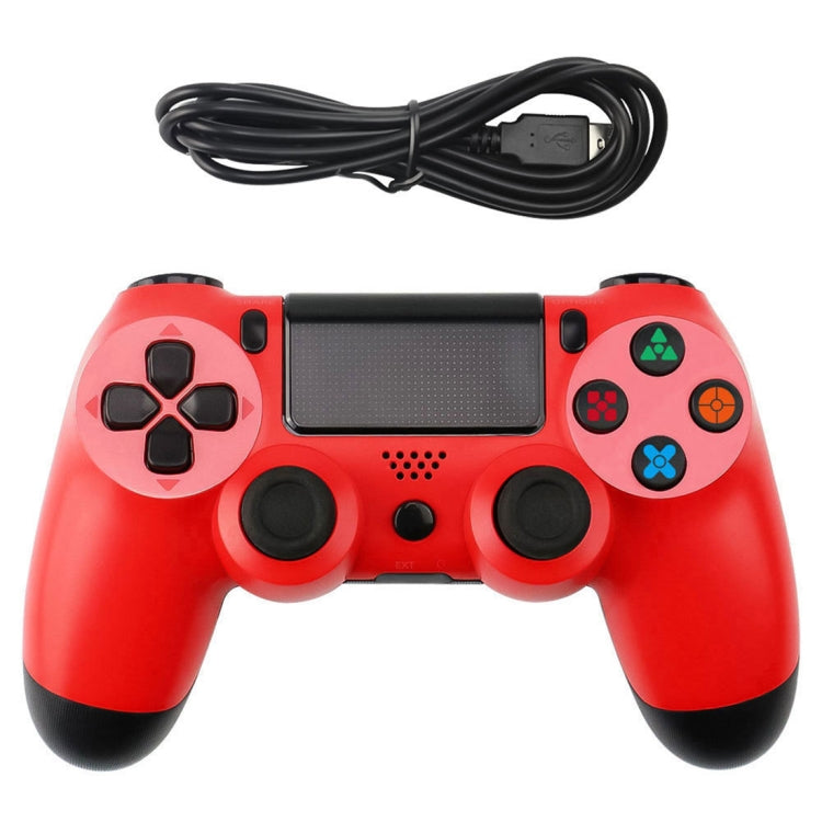 Snowflake Button Wired Gamepad Game Handle Controller for PS4(Red) - Gamepads by PMC Jewellery | Online Shopping South Africa | PMC Jewellery