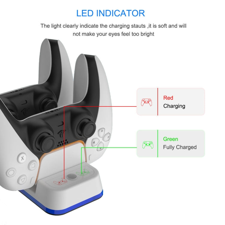 JYS P5116 Wireless Handle Dual Charging Station with Indicator Light For PS5 - Charger & Power by PMC TechLife | Online Shopping South Africa | PMC TechLife