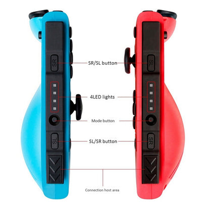 Left and Right Bluetooth Wireless Joypad Gamepad Game Controller for Switch(Blue + Red) - Gamepads by PMC Jewellery | Online Shopping South Africa | PMC Jewellery