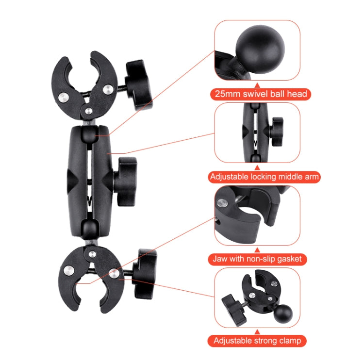 Motorcycle Dualheads Crab Clamp Handlebar Fixed Mount Holder - Bicycle Handlebar Mount by PMC TechLife | Online Shopping South Africa | PMC TechLife