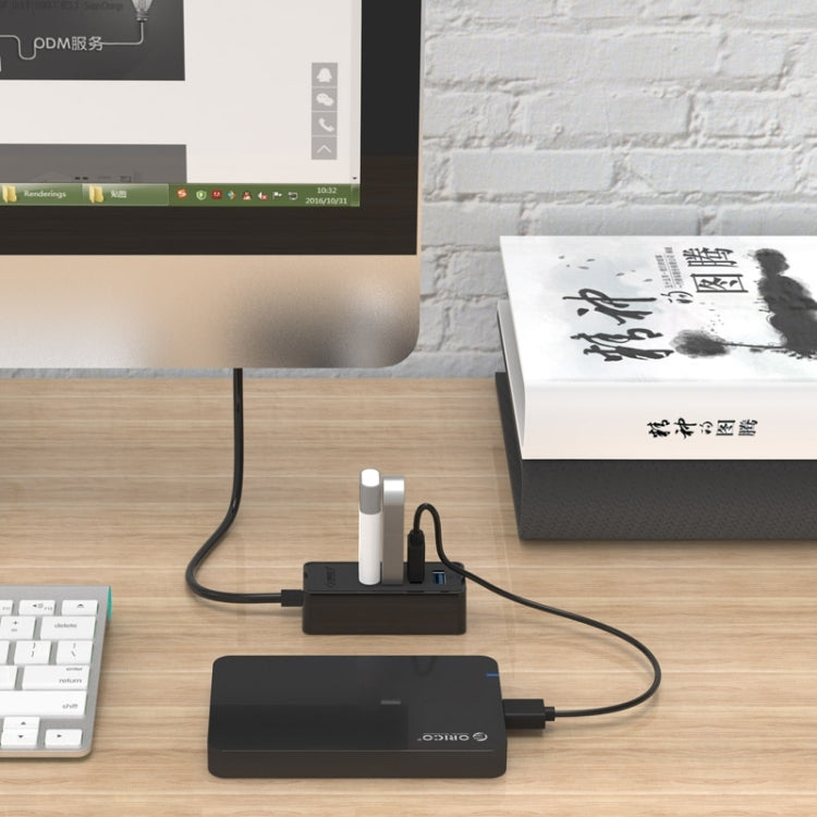ORICO W5P-U3-30 4-Port USB 3.0 Desktop HUB with 30cm Micro USB Cable Power Supply(Black) - free shipping - PMC TechLife - Order now!