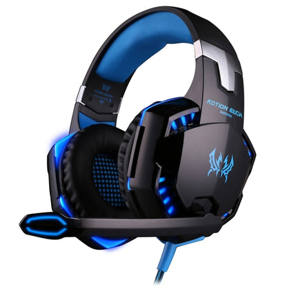 KOTION EACH G2000 Over-ear Game Gaming Headphone Headset Earphone Headband with Mic Stereo Bass LED Light for PC Gamer,Cable Length: About 2.2m(Blue + Black) - Multimedia Headset by KOTION EACH | Online Shopping South Africa | PMC Jewellery