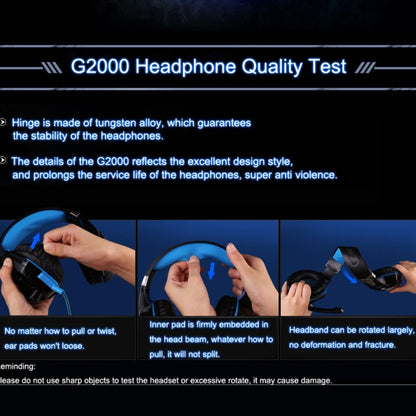 KOTION EACH G2000 Over-ear Game Gaming Headphone Headset Earphone Headband with Mic Stereo Bass LED Light for PC Gamer,Cable Length: About 2.2m(Blue + Black) - Multimedia Headset by KOTION EACH | Online Shopping South Africa | PMC Jewellery
