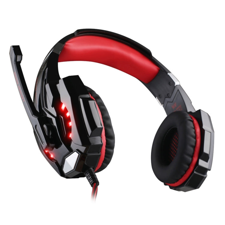 KOTION EACH G9000 3.5mm Game Gaming Headphone Headset Earphone Headband with Microphone LED Light for Laptop / Tablet / Mobile Phones,Cable Length: About 2.2m(Black Red) - Multimedia Headset by KOTION EACH | Online Shopping South Africa | PMC Jewellery