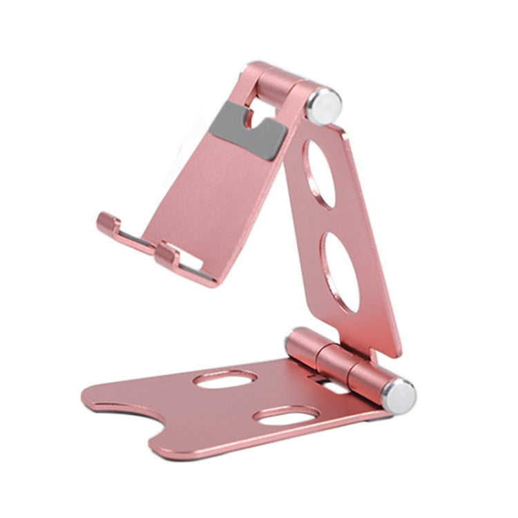 ROOSTAND R2 Aluminum Alloy Mobile Desktop Tablet Bracket Double Folding Lazy Artifact, Size: 6.4x7x9cm(Rose Gold) - Desktop Holder by PMC Jewellery | Online Shopping South Africa | PMC Jewellery