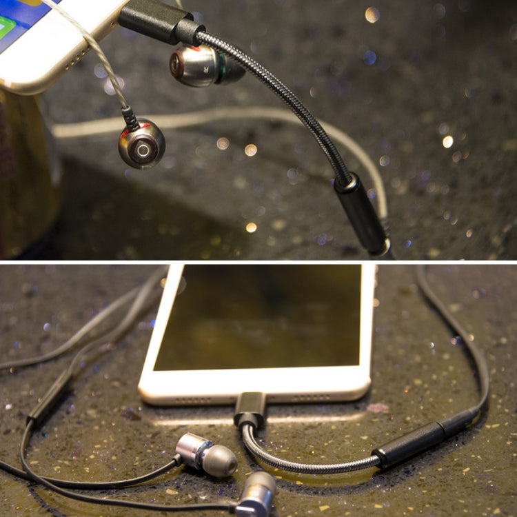 TA11-R USB-C / Type-C Male to 3.5mm Audio Female TPE Braid Earphone Adapter(Black) - free shipping - PMC TechLife - Order now!