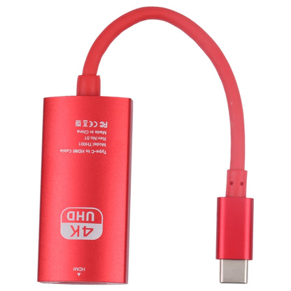 TH001 USB-C / Type-C Male to HDTV Female 4K UHD Adapter(Red) - Converter & Adapter by PMC Jewellery | Online Shopping South Africa | PMC Jewellery