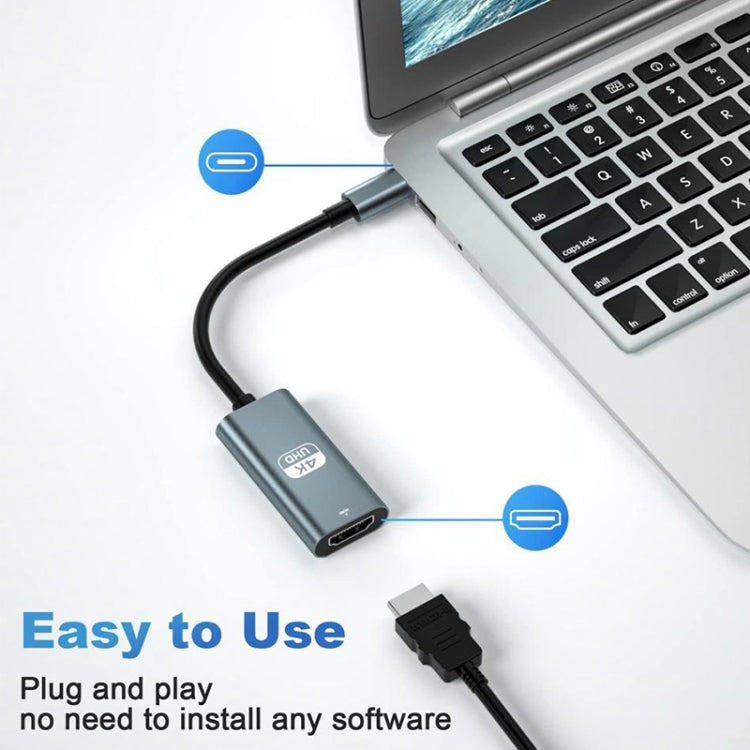 TH001 USB-C / Type-C Male to HDTV Female 4K UHD Adapter(Red) - Converter & Adapter by PMC TechLife | Online Shopping South Africa | PMC TechLife