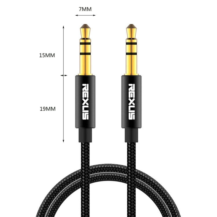 REXLIS 3629 3.5mm Male to Male Car Stereo Gold-plated Jack AUX Audio Cable for 3.5mm AUX Standard Digital Devices, Length: 1.8m - Aux Cable by REXLIS | Online Shopping South Africa | PMC TechLife | Buy Now Pay Later Mobicred