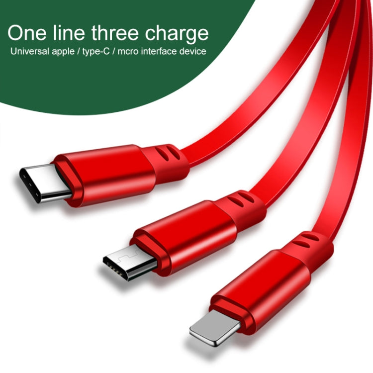 1.2m 3.5A Max 3 in 1 USB to USB-C / Type-C + 8Pin + Micro USB Retractable Charging Cable(Black) - Multifunction Cable by PMC TechLife | Online Shopping South Africa | PMC TechLife