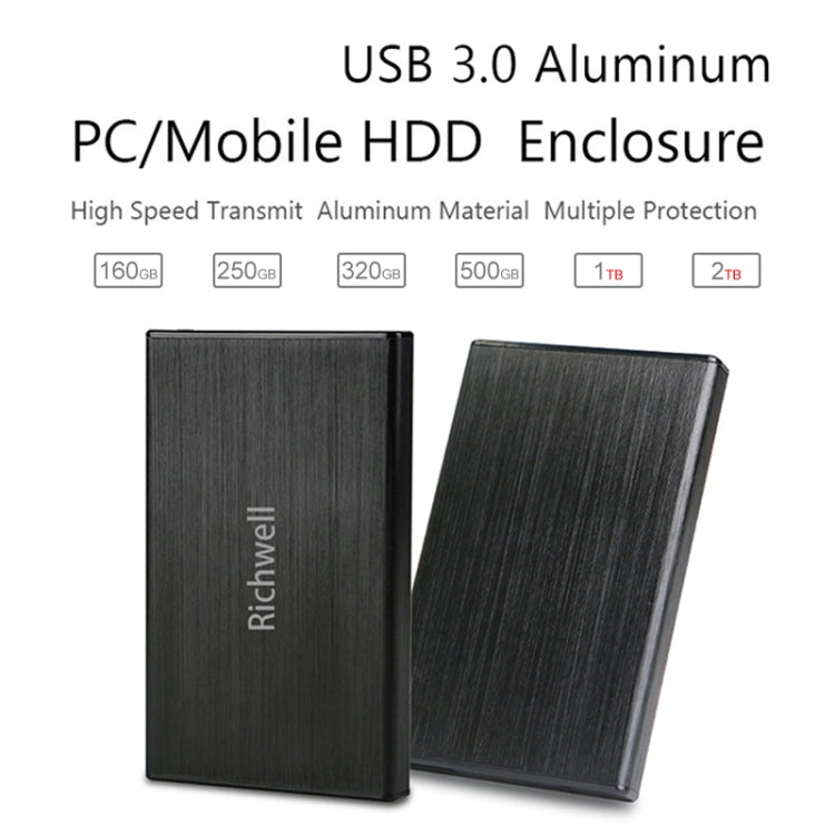 Richwell SATA R23-SATA-320GB 320GB 2.5 inch USB3.0 Interface Mobile Hard Disk Drive(Black) - free shipping - PMC TechLife - Order now!