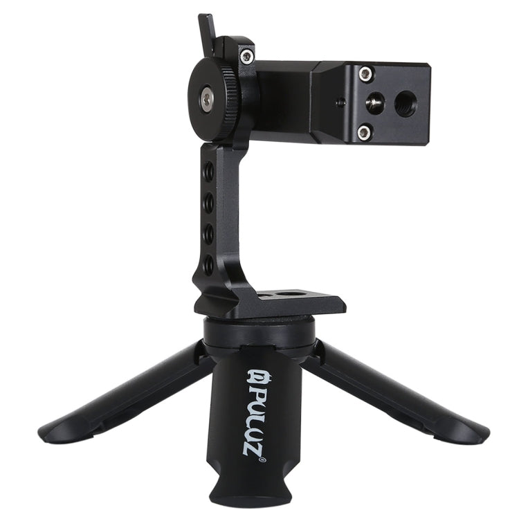 PULUZ Folding Plastic Tripod + Horizontal / Vertical Shooting Metal Clamp with Cold Shoe for iPhone, Galaxy, Huawei, Xiaomi, Sony, HTC, Google and other Smartphones - Desktop Holder by PULUZ | Online Shopping South Africa | PMC Jewellery