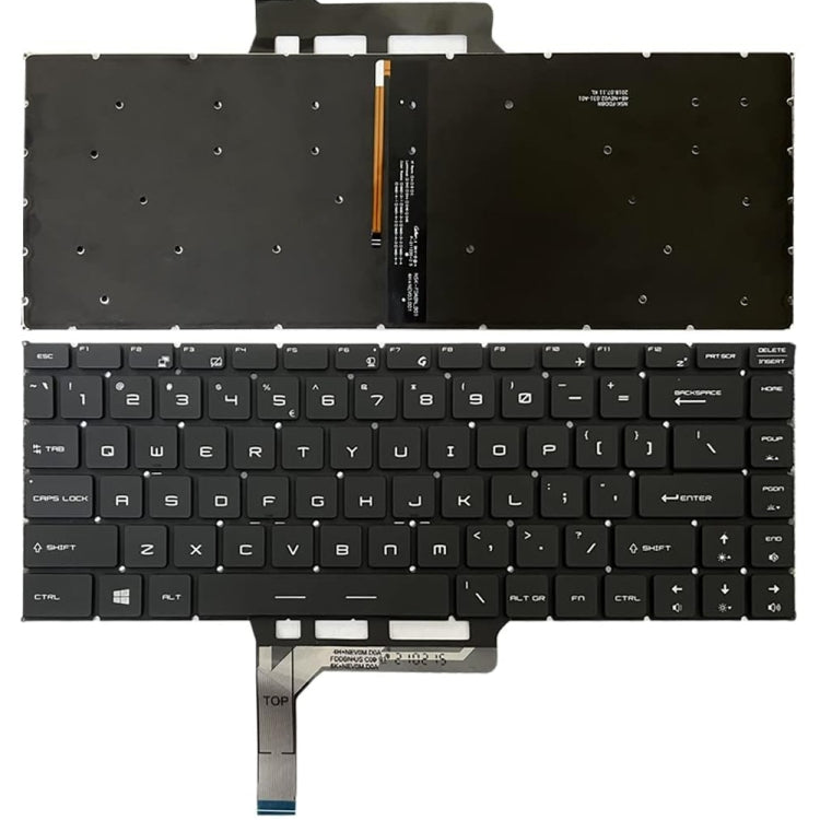 US Version Laptop Keyboard with Backlight for MSI GS65 / GS65VR / MS-16Q2 / Stealth 8SE /8SF / 8SG /Thin 8RE / Thin 8RF (Black) - Replacement Keyboards by PMC TechLife | Online Shopping South Africa | PMC TechLife | Buy Now Pay Later Mobicred