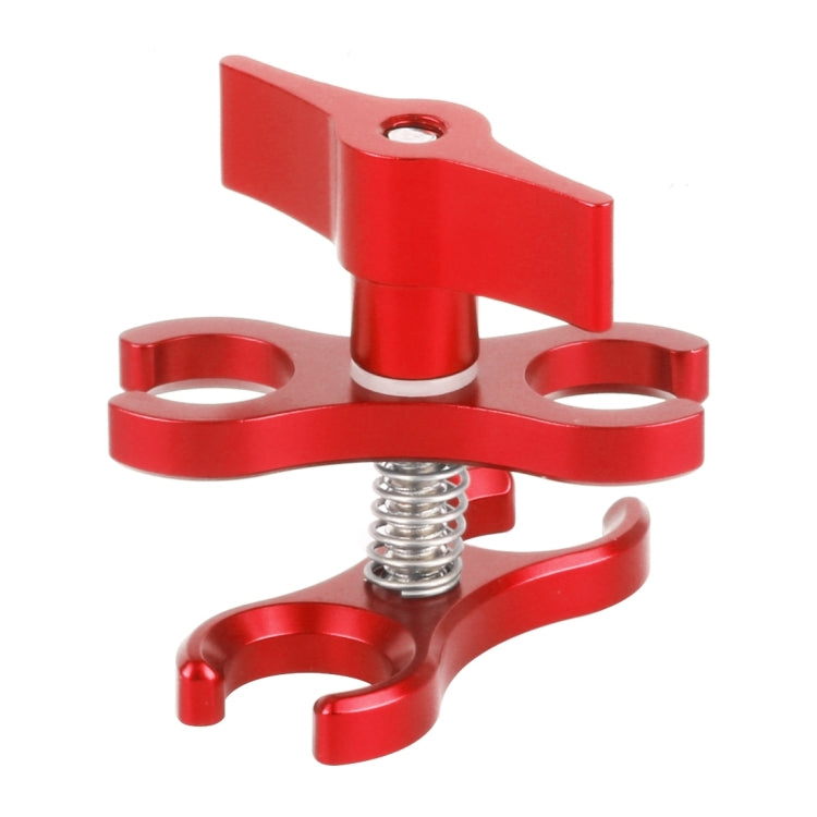 PULUZ Dual Ball Clamp Open Hole Diving Camera Bracket CNC Aluminum Spring Flashlight Clamp for Diving Underwater Photography System(Red) - Diving Accessories by PULUZ | Online Shopping South Africa | PMC Jewellery | Buy Now Pay Later Mobicred