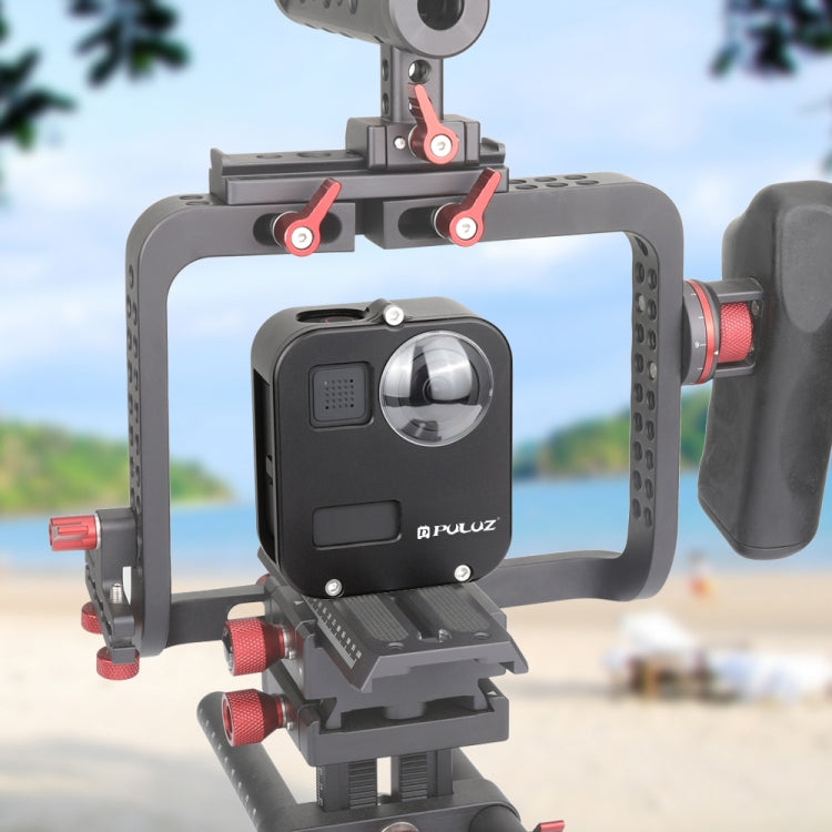 PULUZ Housing Shell CNC Aluminum Alloy Protective Cage for GoPro Max(Black) - Metal Cases by PULUZ | Online Shopping South Africa | PMC TechLife | Buy Now Pay Later Mobicred