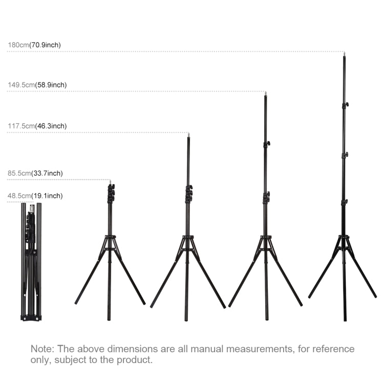 PULUZ Reverse Foldable 4 Sections 1.8m Height Tripod Mount Holder for Vlogging Video Light  Live Broadcast Kits(Black) - free shipping - PMC TechLife - Order now!