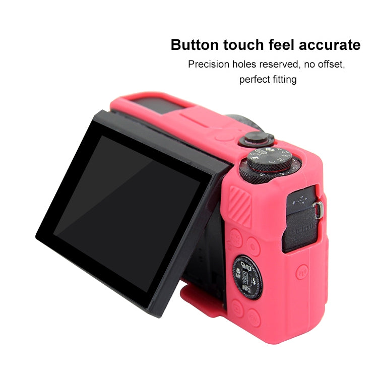 PULUZ Soft Silicone Protective Case for Canon EOS G7 X Mark II(Rose Red) - free shipping - PMC TechLife - Order now!