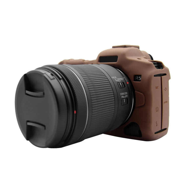 PULUZ Soft Silicone Protective Case for Canon EOS R5(Coffee) - free shipping - PMC TechLife - Order now!