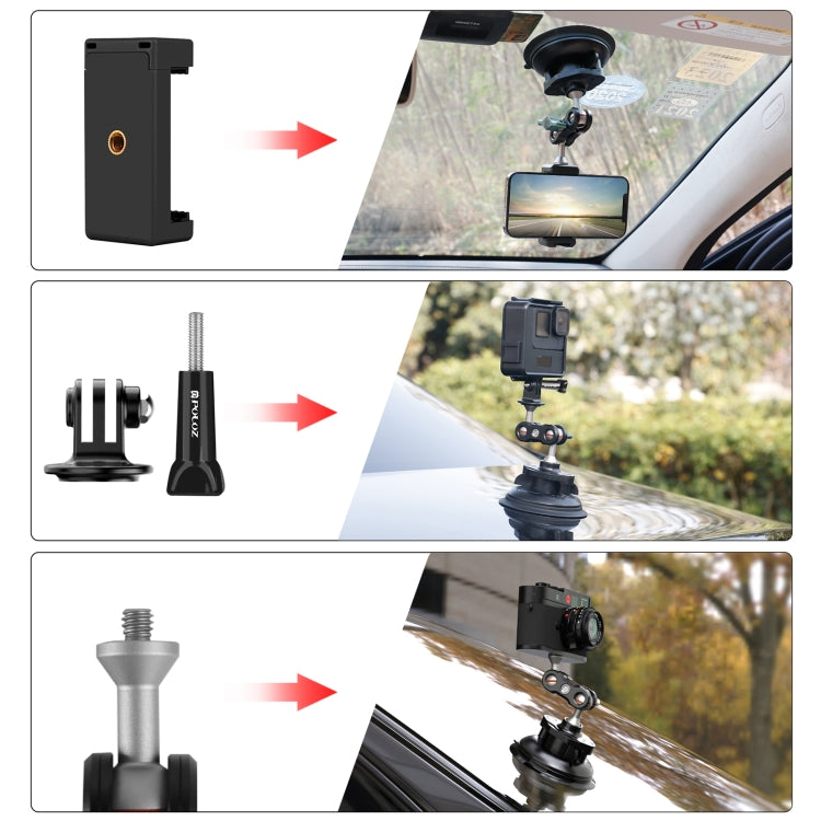 PULUZ Magic Arm Strong Suction Cup Aluminum Alloy Mount(Black) - Holder by PULUZ | Online Shopping South Africa | PMC Jewellery | Buy Now Pay Later Mobicred