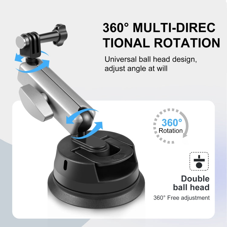 PULUZ Car Suction Cup Arm Mount with Mount Adapter & Long Screw - Helmet Mount by PULUZ | Online Shopping South Africa | PMC TechLife