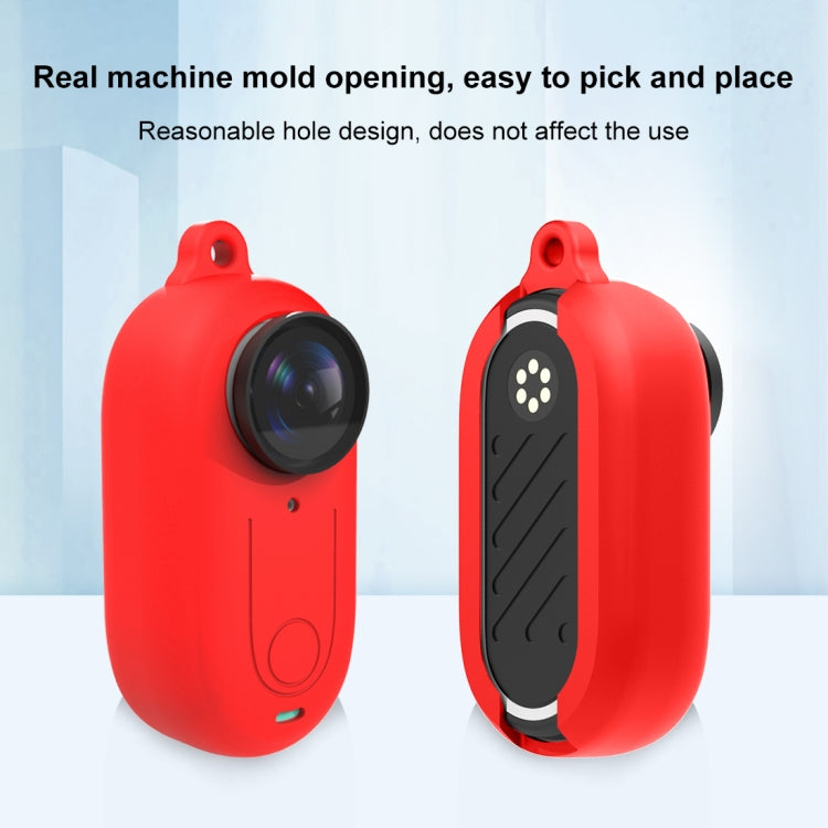 For Insta360 GO 3 PULUZ Camera Silicone Case with Lens  Cover (Red) - Case & Bags by PULUZ | Online Shopping South Africa | PMC TechLife | Buy Now Pay Later Mobicred