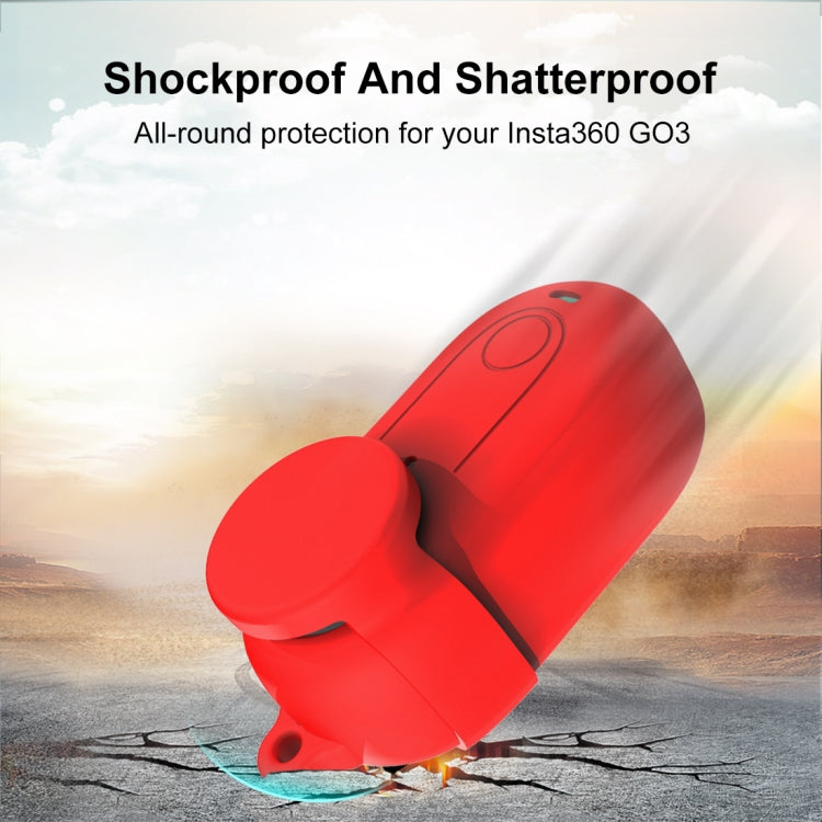 For Insta360 GO 3 PULUZ Camera Silicone Case with Lens  Cover (Red) - Case & Bags by PULUZ | Online Shopping South Africa | PMC TechLife | Buy Now Pay Later Mobicred