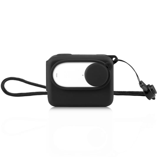 For Insta360 GO 3 PULUZ Camera Charging Case Silicone Case with Lens Cap & Strap (Black) - Case & Bags by PULUZ | Online Shopping South Africa | PMC Jewellery | Buy Now Pay Later Mobicred